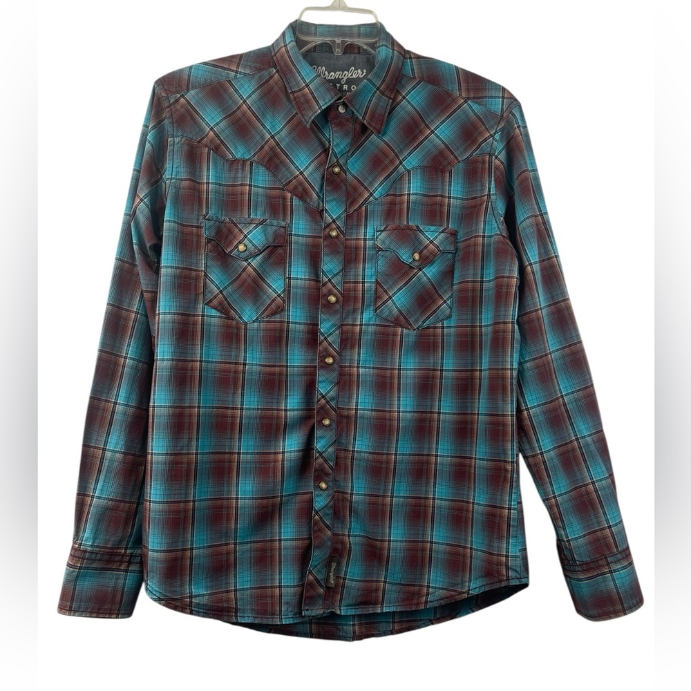 Wrangler Retro western style snap front shirt. Size large GUC - Picture 3 of 7